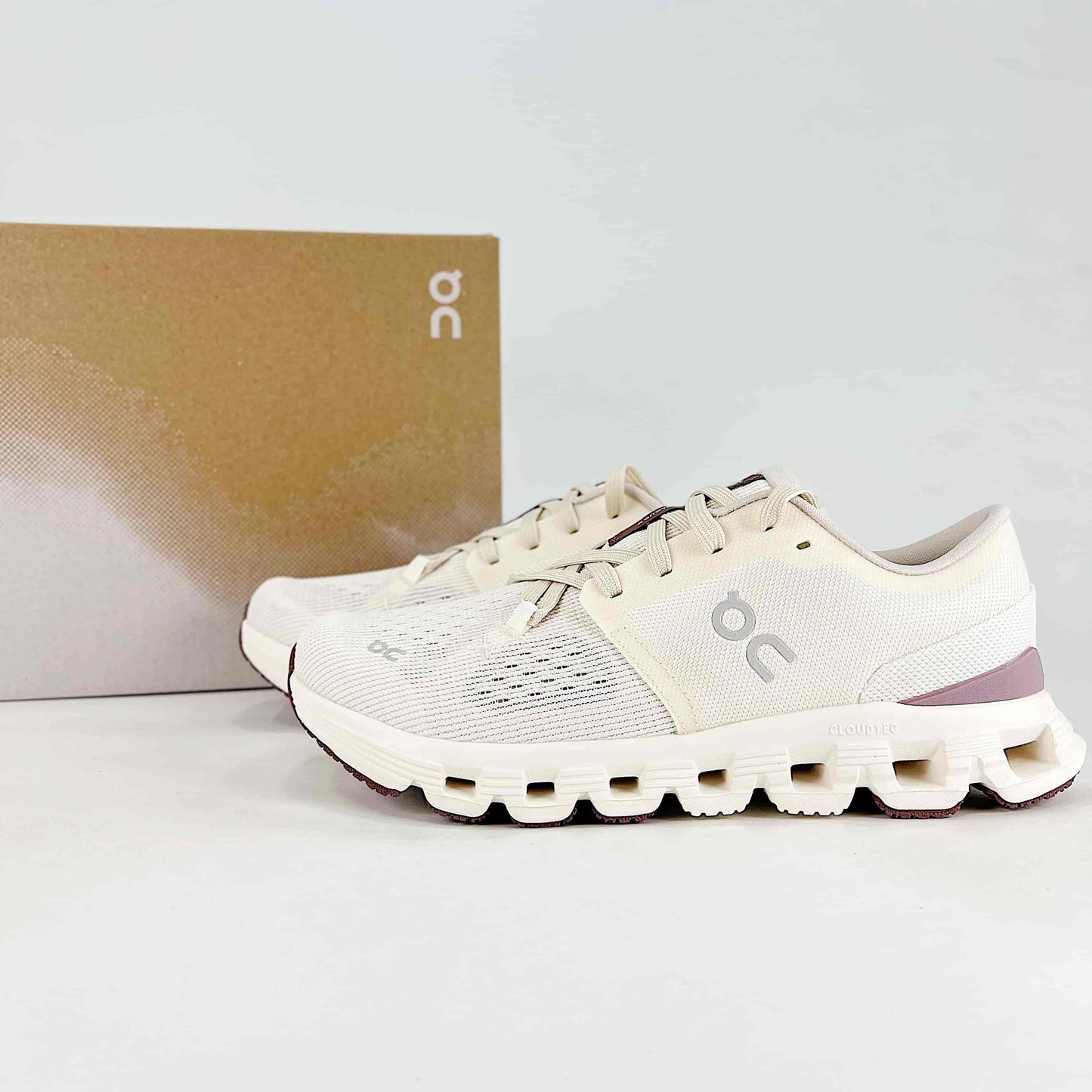 On Cloud X 4 – Ivory & Mauve Rose Women's Versatile Training & Lifestyle Shoes