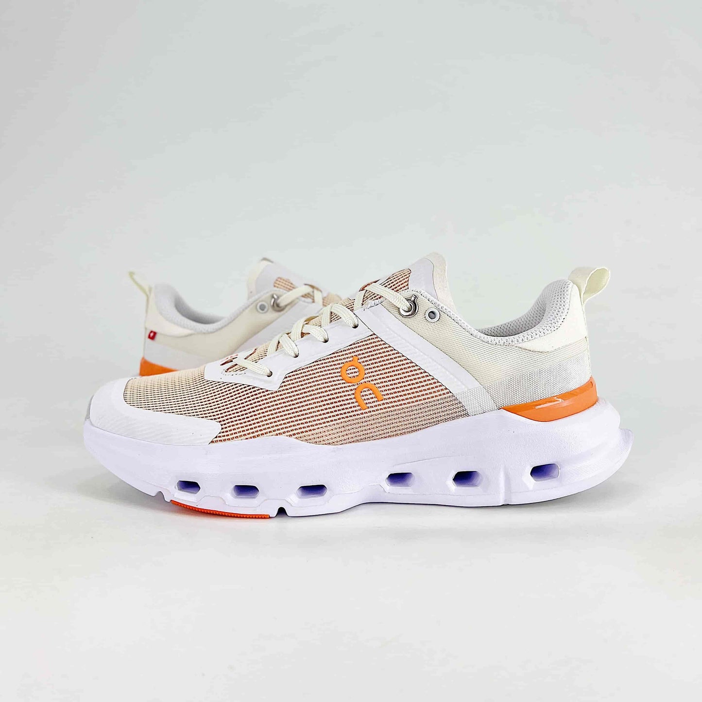 On Running Cloudmonster – White & Orange Unisex Maximum Cushion Road Running Shoes