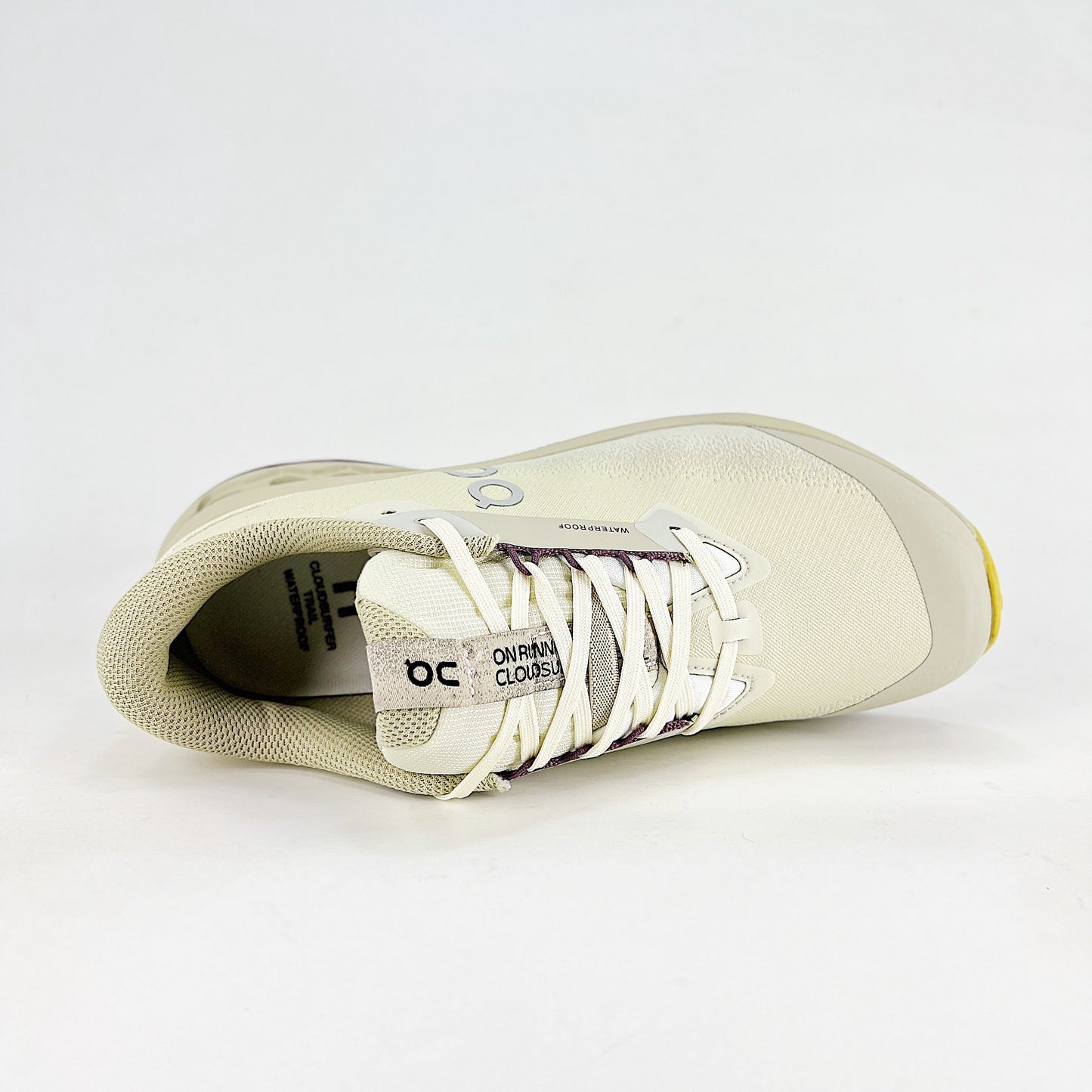 On Cloudsurfer Trail 2 Waterproof – White & Sand Unisex Soft Cushioned Waterproof Trail Running Shoes