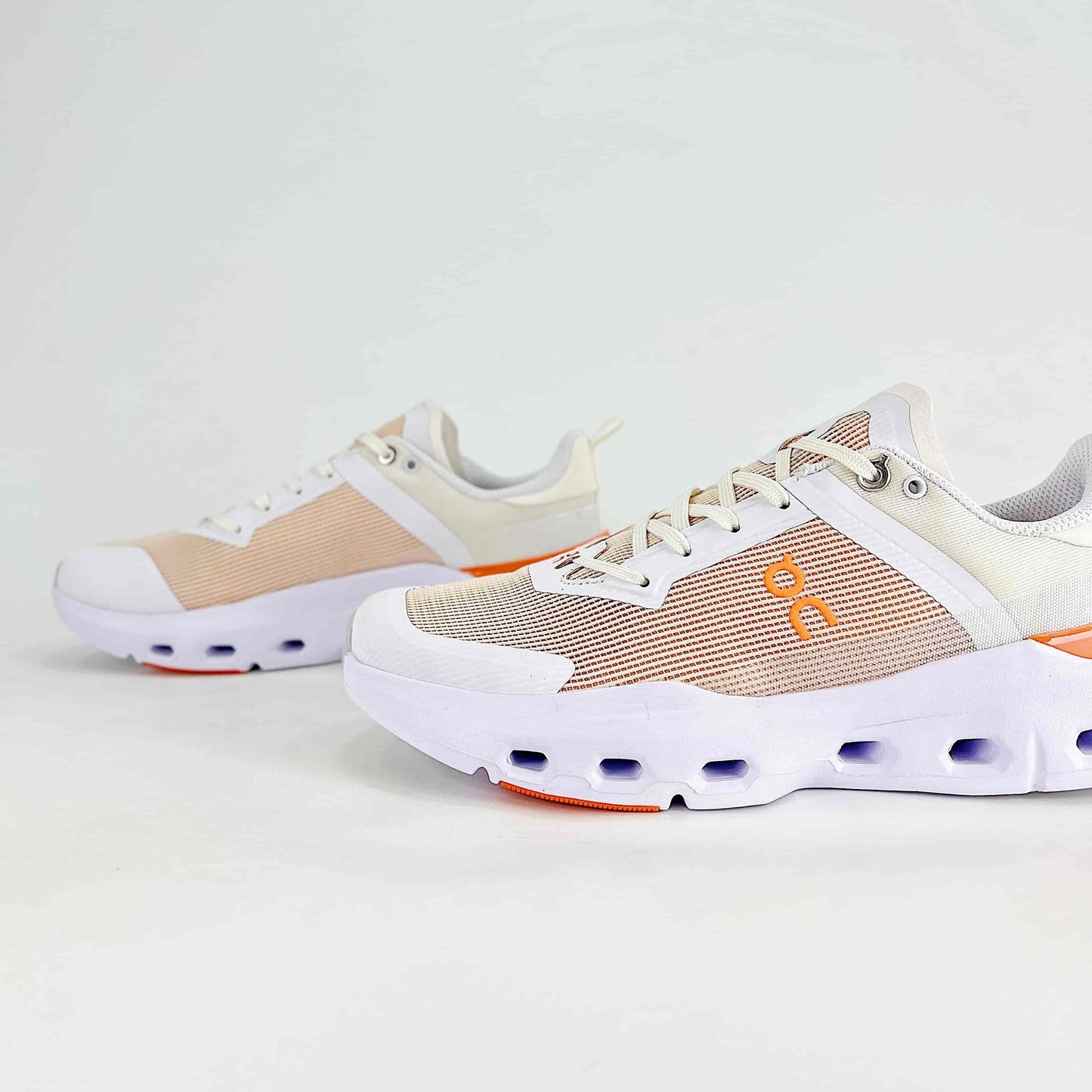 On Running Cloudmonster – White & Orange Unisex Maximum Cushion Road Running Shoes