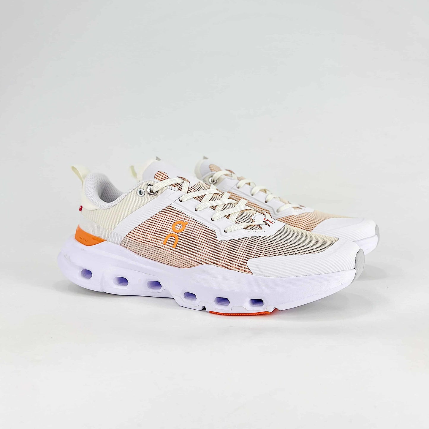On Running Cloudmonster – White & Orange Unisex Maximum Cushion Road Running Shoes