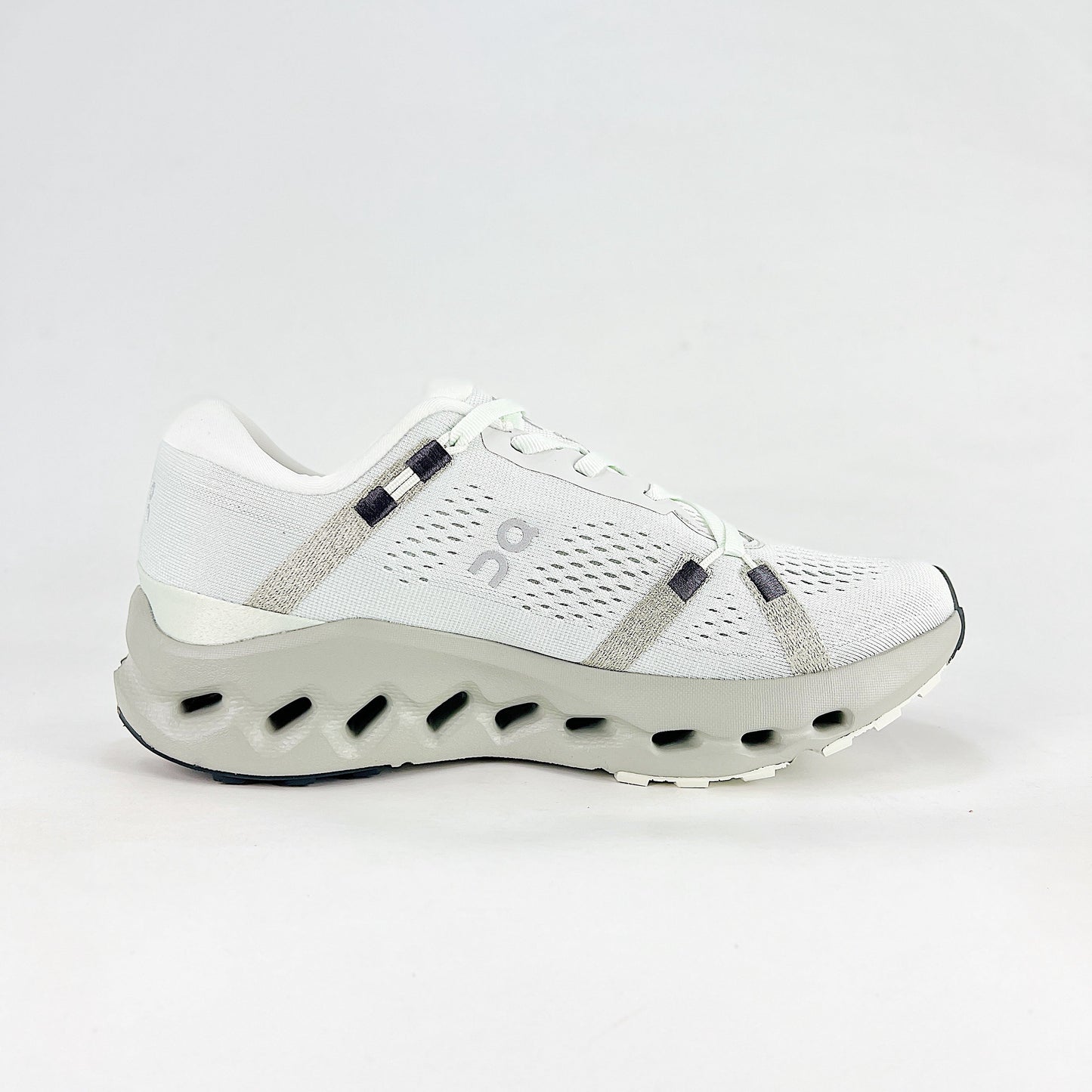 On Cloudsurfer 2 – White & Mineral Grey Unisex Soft Cushioned Breathable Running Shoes