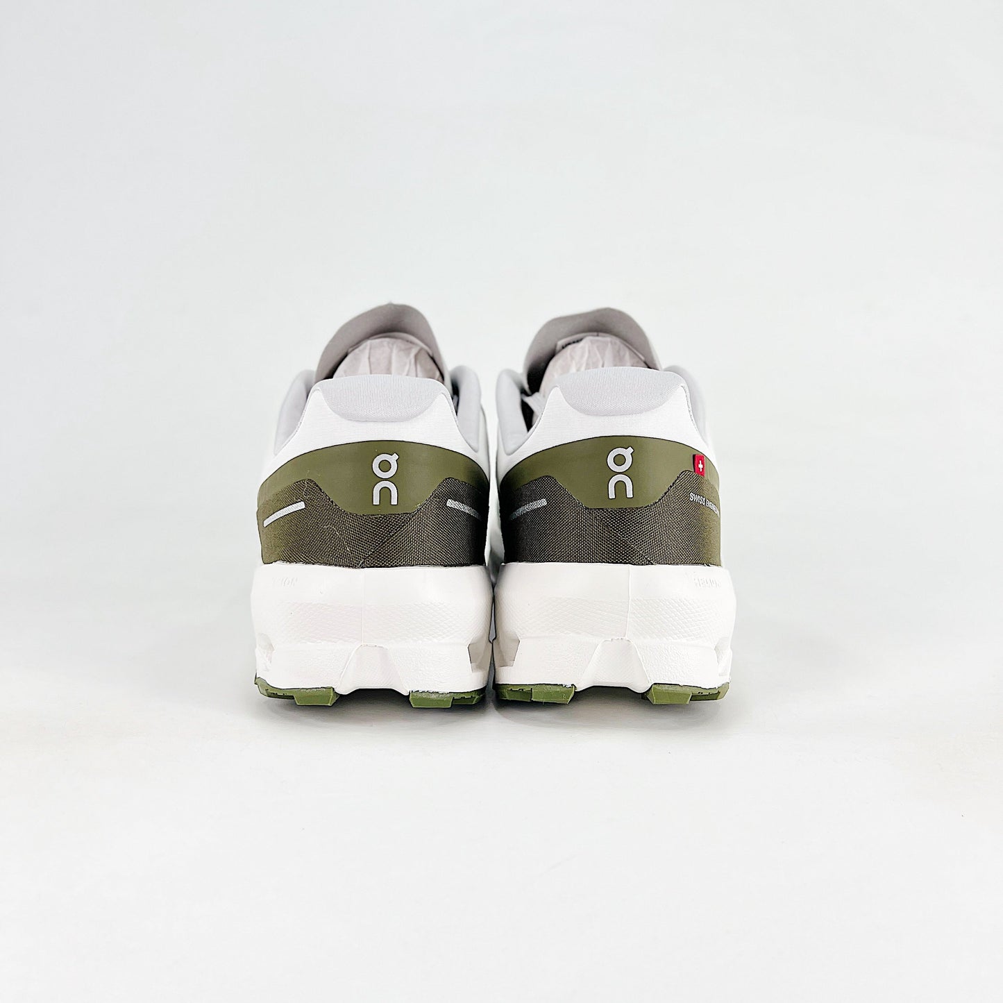 On Running Cloudnova – White & Olive Green Unisex Lifestyle Running Shoes