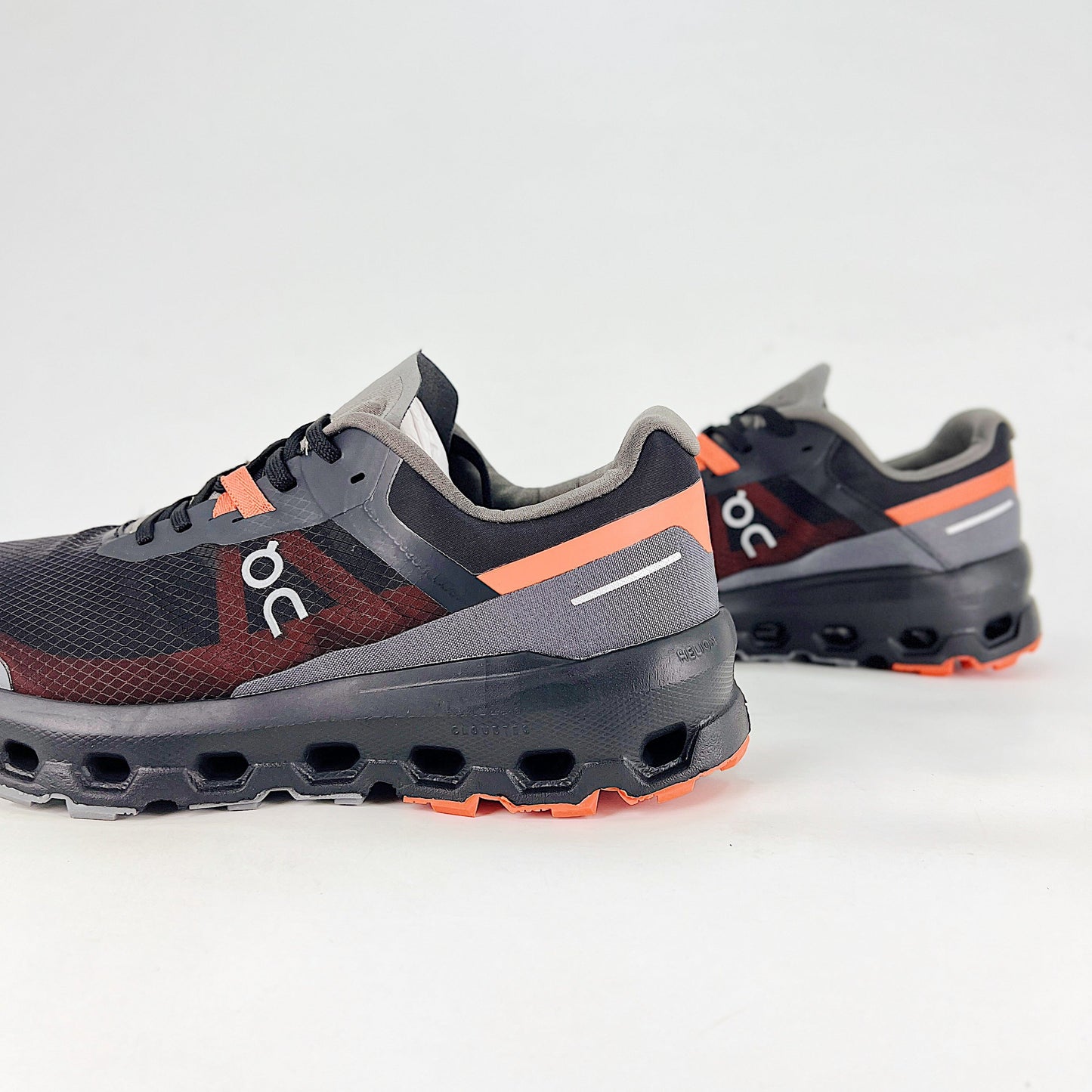 On Running Cloudvista – Black & Grey & Coral Orange Unisex High-Performance Trail Running Shoes