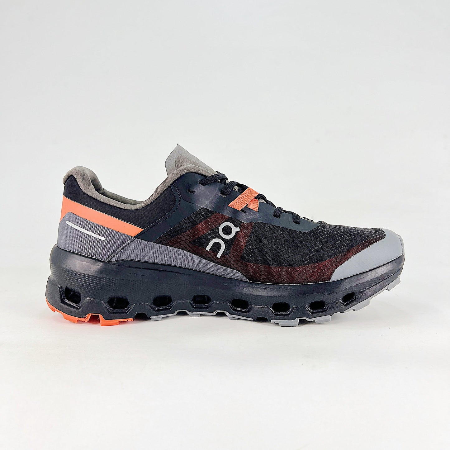 On Running Cloudvista – Black & Grey & Coral Orange Unisex High-Performance Trail Running Shoes