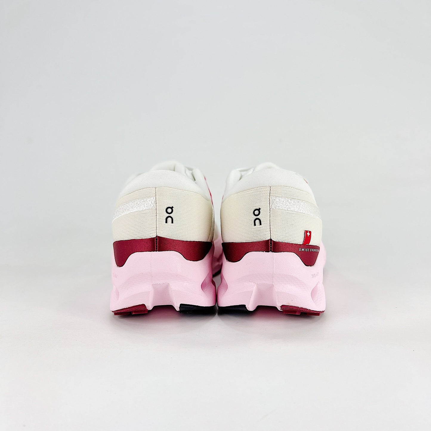 On Cloudsurfer – White & Blush Pink Unisex Soft Cushioned Breathable Running Shoes